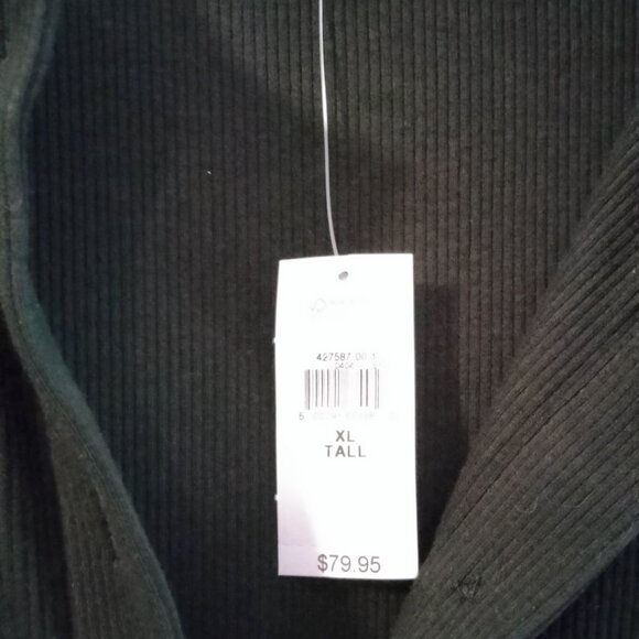 Black cotton knit midi length dress. - Picture 3 of 4